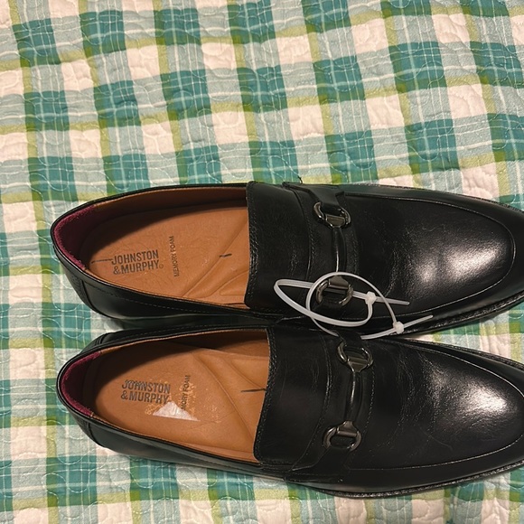 Johnston & Murphy Black Leather Slip-On Loafers - Picture 2 of 4